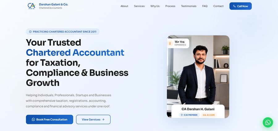 Darshan Galani & Co. website homepage