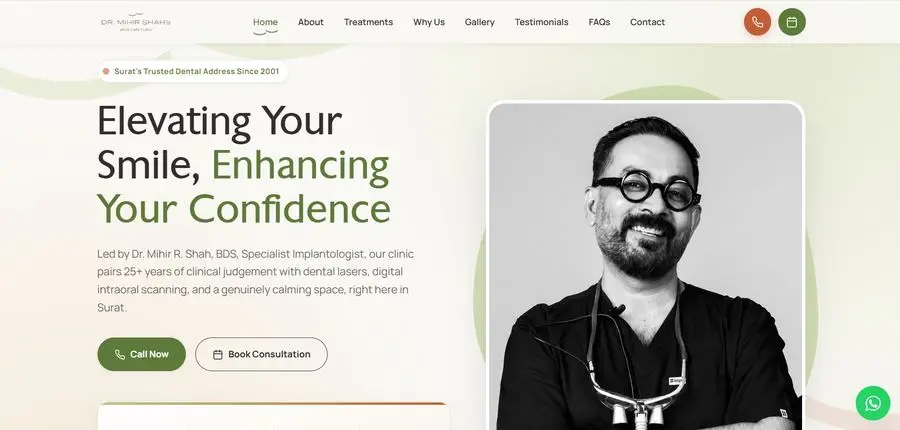 Dr. Mihir Shah Smile Care Clinic website