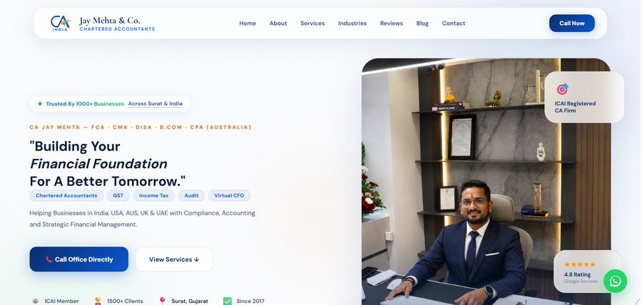 Jay Mehta & Co. website homepage