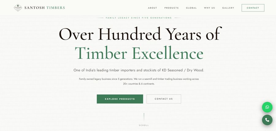 Santosh Timbers website homepage