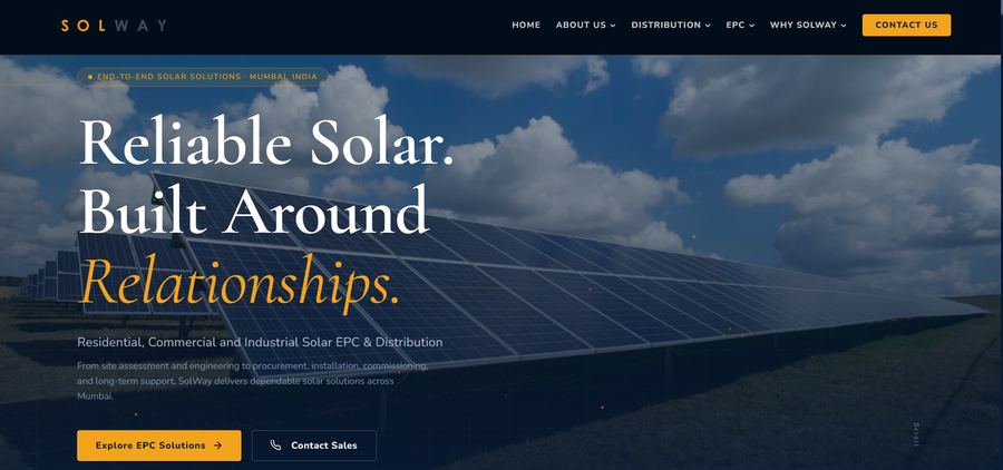SolWay Energies website homepage